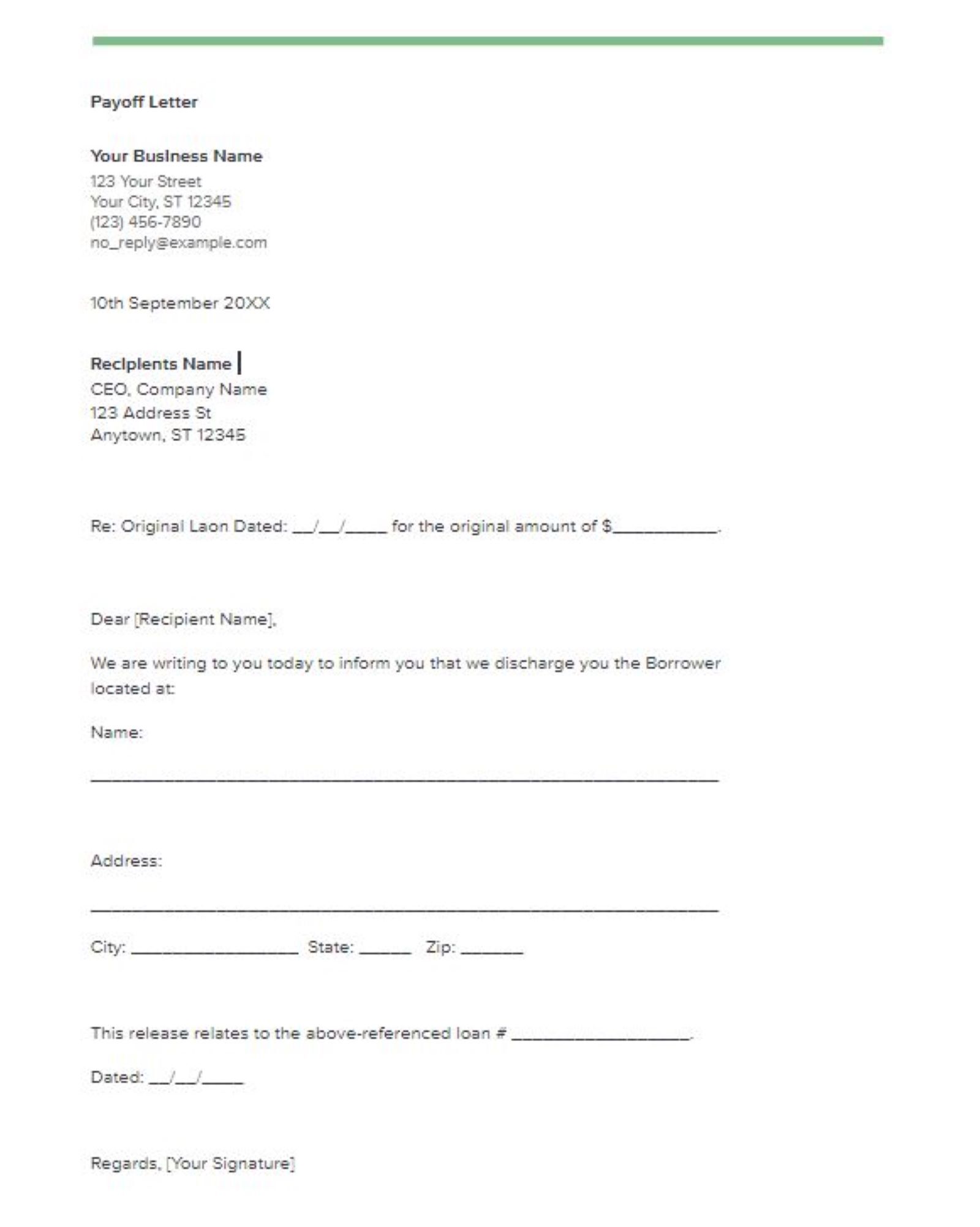 What is a payoff letter?